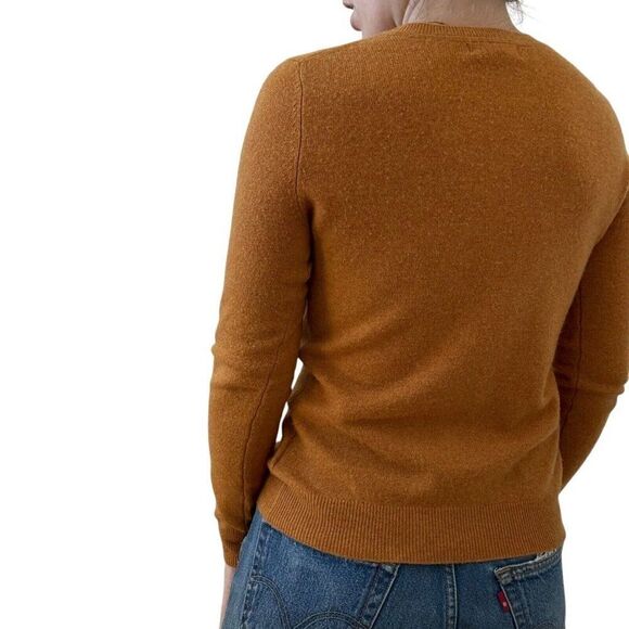 Tahari Womens Mustard Yellow 2-ply 100% Cashmere V Neck Sweater Sz M - Picture 5 of 6